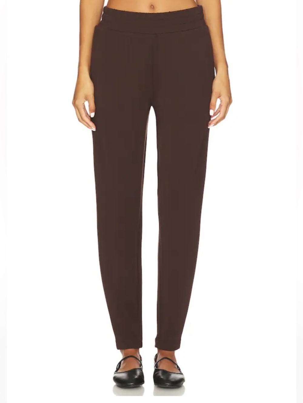 Varley The Slim 25 Pant Doublesoft Coffee Bean Brown Athleisure Casual Small